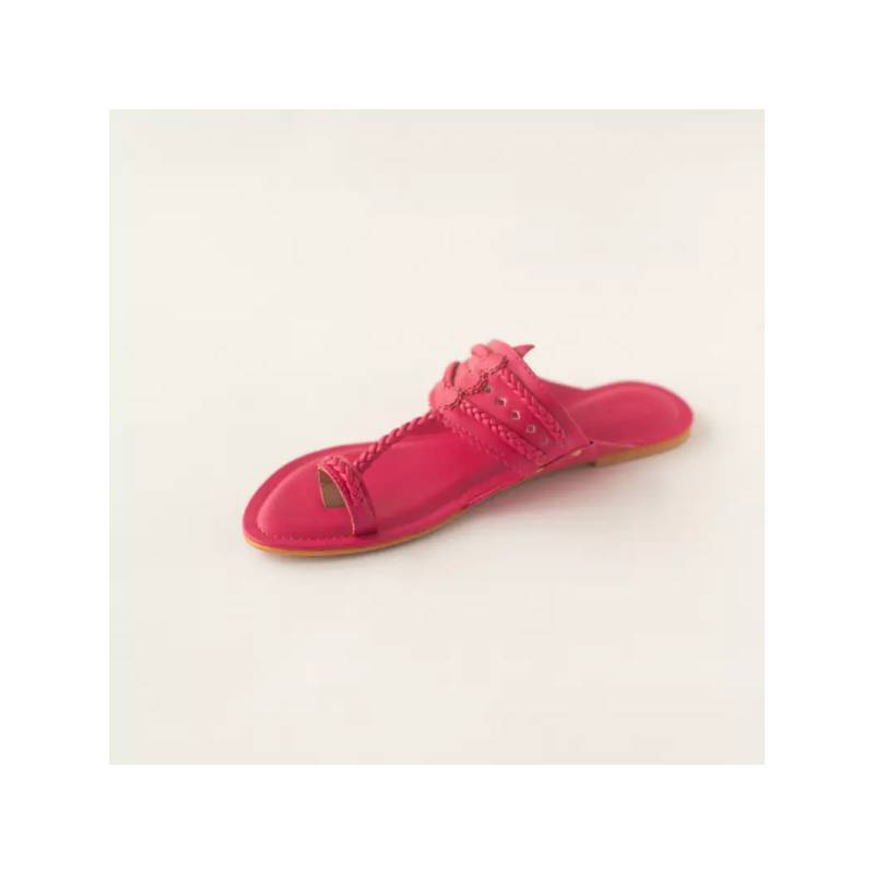 AUZORI Women Hot Hot Pink Kolhapuri - Pink (EURO 36)