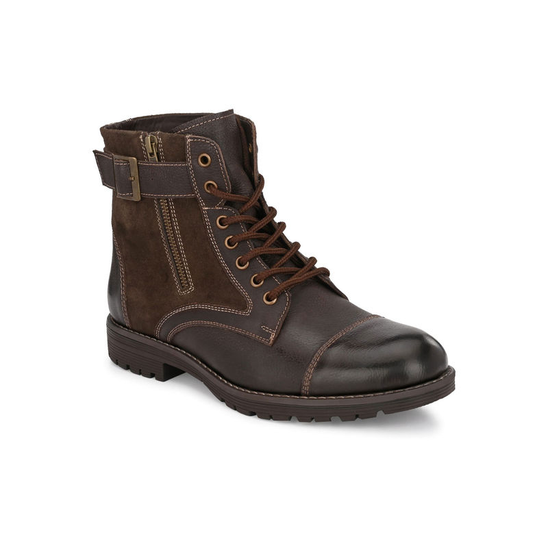 HARRYKSON LONDON Men High Ankle Leather Boots Casual Boots - Brown (UK 9)