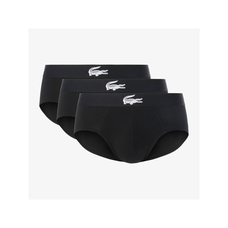 Lacoste Stretch Black Jersey Briefs (Pack of 3) (S)