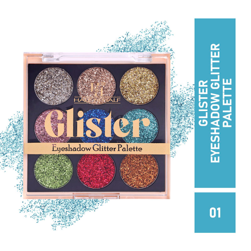 Half N Half Glister Eyeshadow Glitter Shimmer Palette - 01