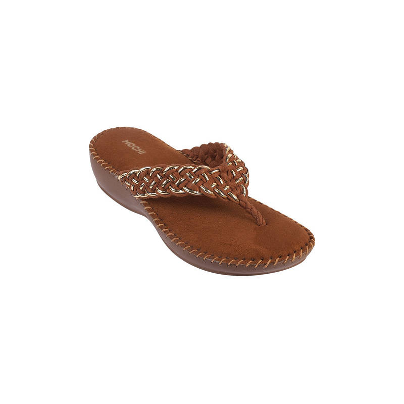 Mochi Women Tan Sandals (EURO 36)