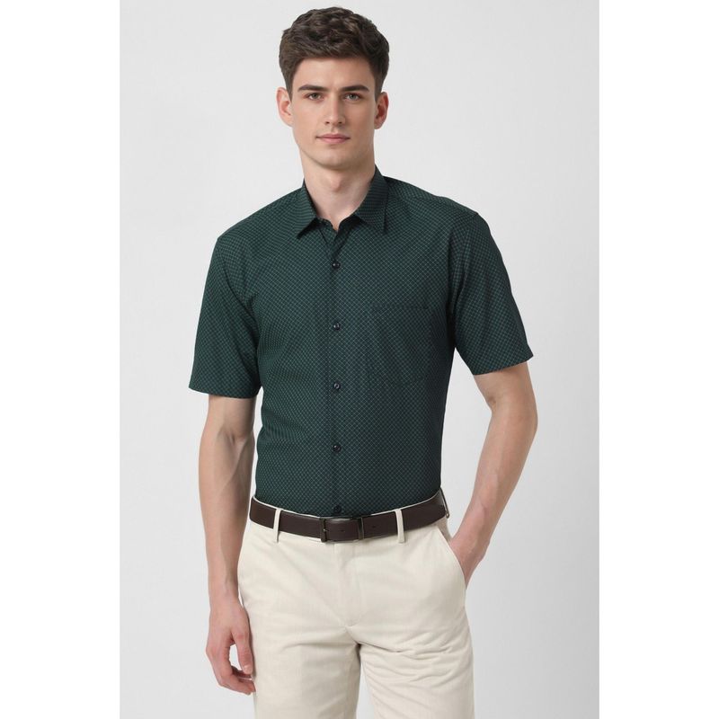 Peter England Men Green Regular Fit Formal Shirt (39)