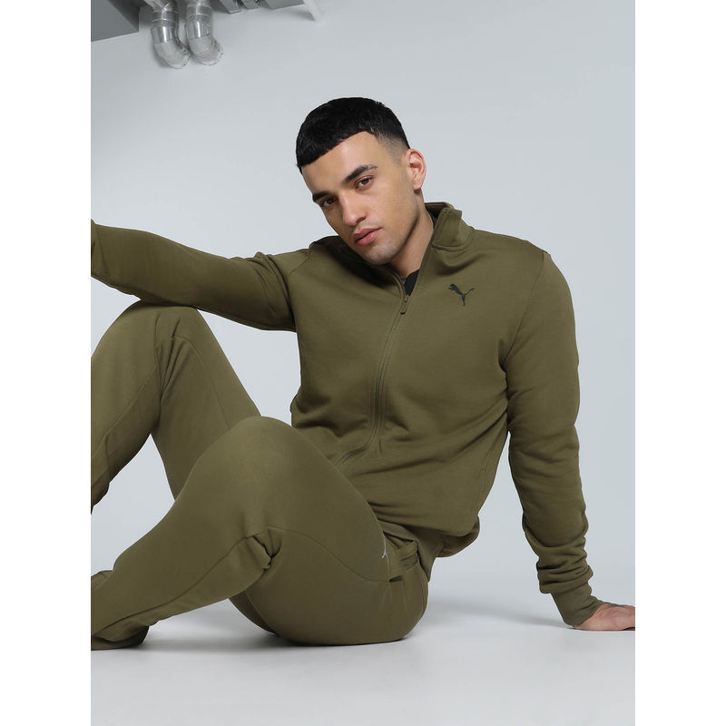 Puma Green Solid Bomber Jacket (M)