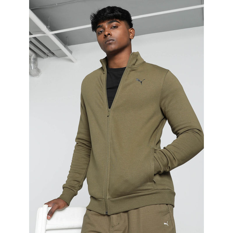 Puma Green Solid Bomber Jacket (S)