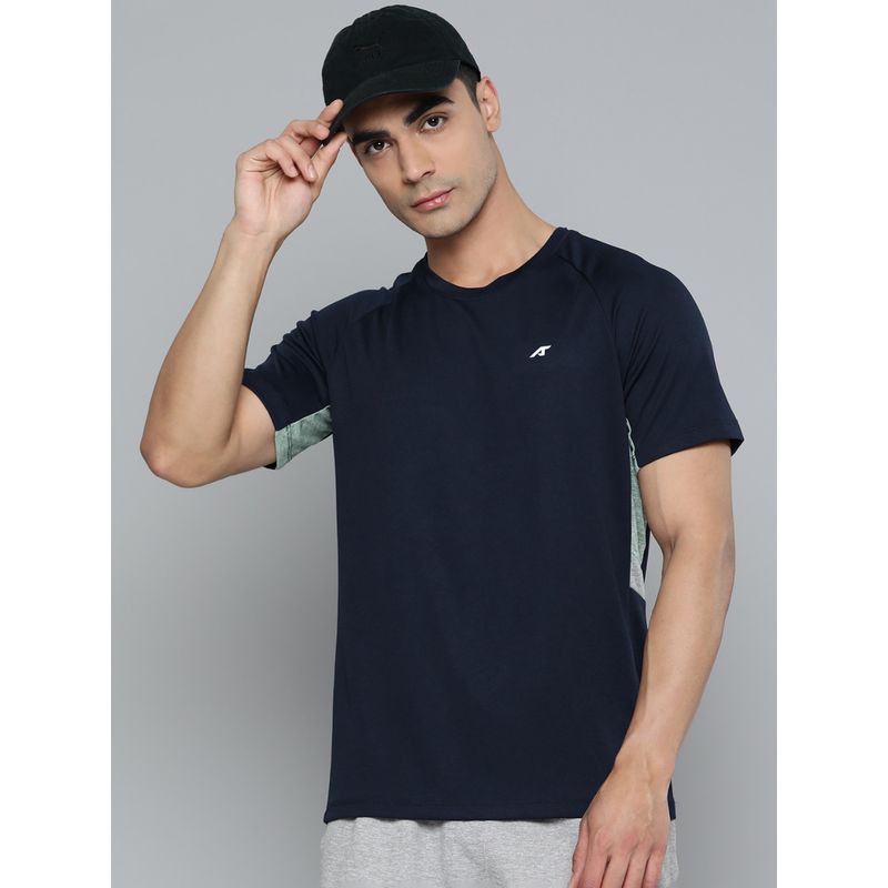 Alcis Men Dry Tech Sports Navy Blue T Shirt (M)