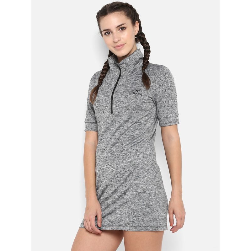 Alcis Women Grey Solid Dress (M)