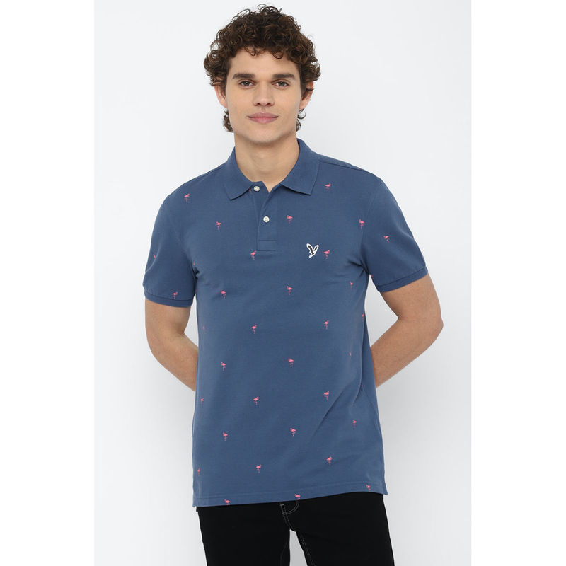 American Eagle Men Blue Printed Polo Shirt Buy American Eagle Men Blue