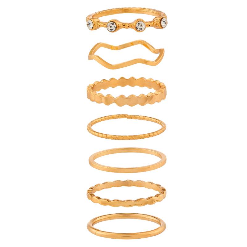 Gold Metal Rign Buy Accessorize London 7X Gold Metal Ring Pack Online