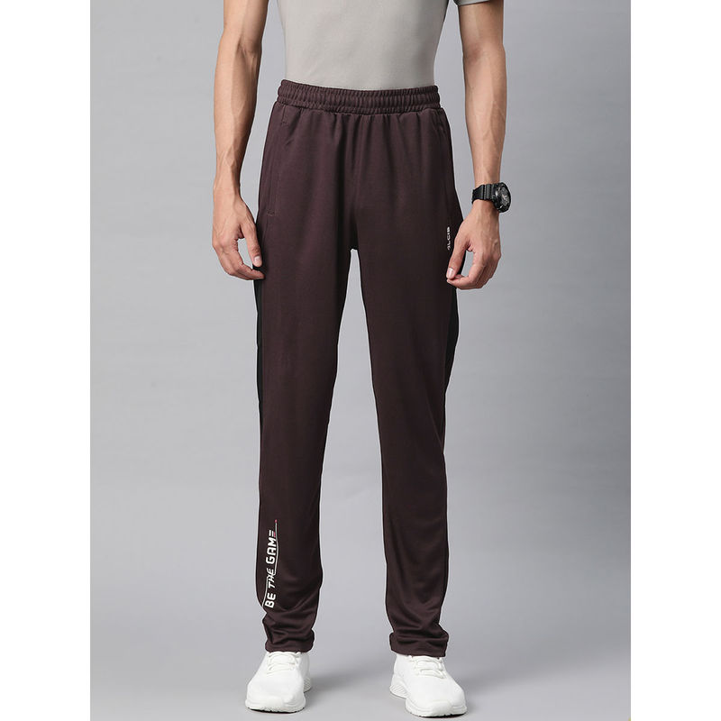 Alcis Men Maroon Printed Polyester Slim Fit Trackpant (L)
