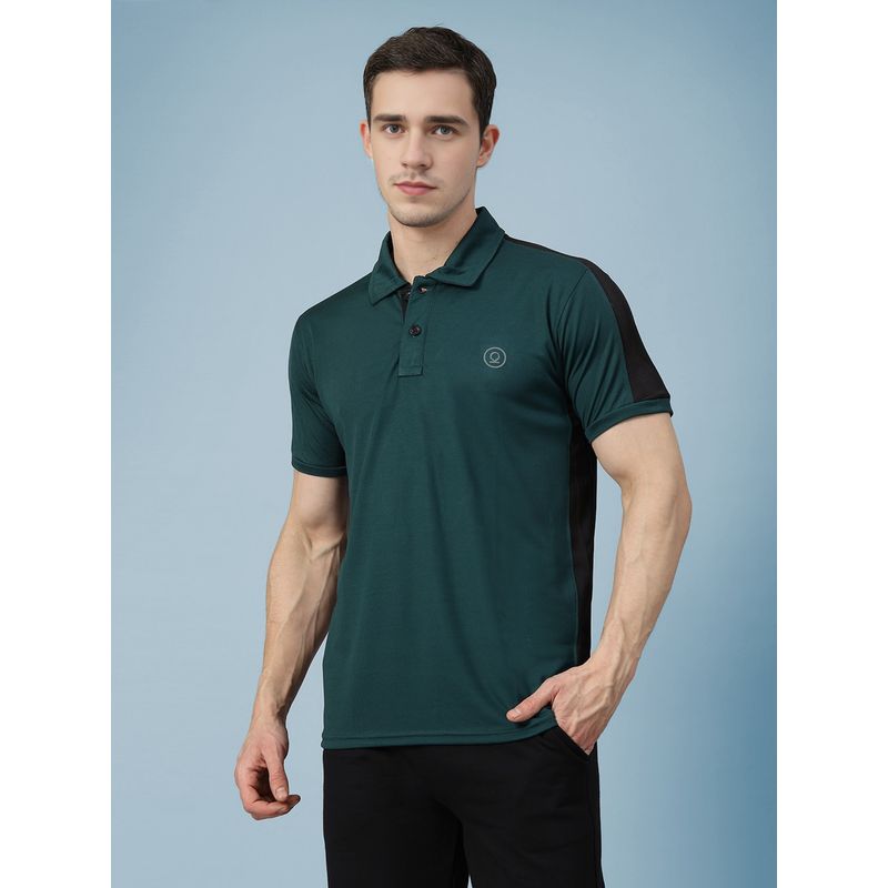CHKOKKO Polyester Solid Active Sports Wear Half Sleeve Gym Polo T-Shirt (M)