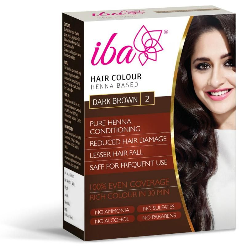 Iba Hair Colour 100% Pure Henna Based Powder Sachet - Dark Brow