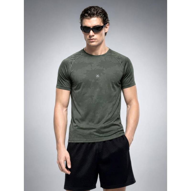 WROGN Olive Stealth Camo Active T-shirt (L)