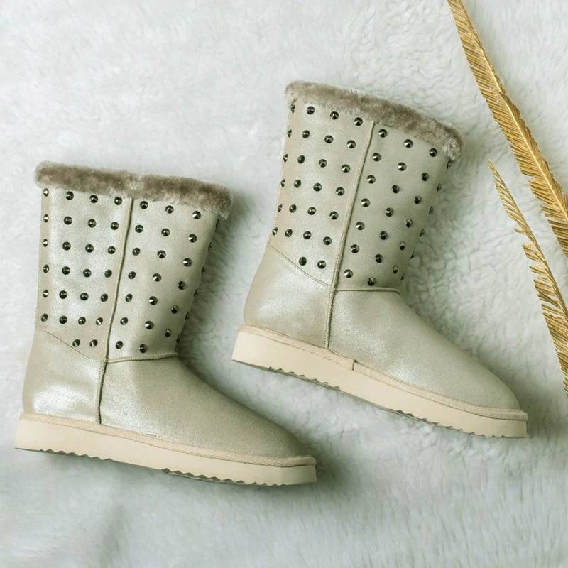 Saint G Embellished Grey Leather Snug Boots (EURO 37)