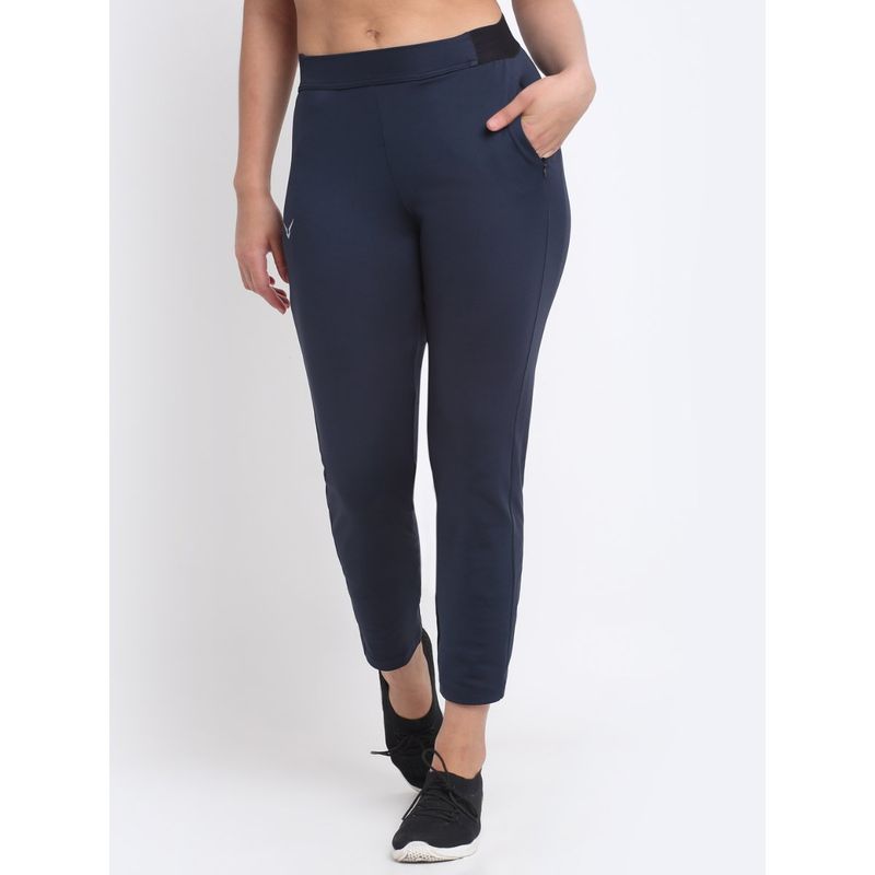 INVINCIBLE Navy Blue Women Training Track Pant (S)