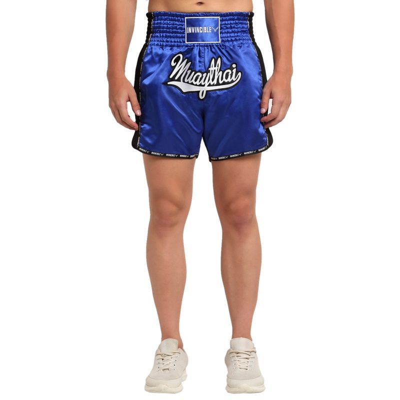 INVINCIBLE Blue Men Muay Thai Boxing Shorts (S)