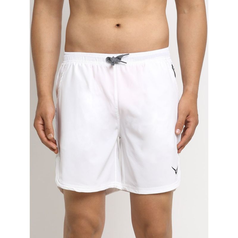 INVINCIBLE White Men Feather Weight Cross Fit Shorts (M)