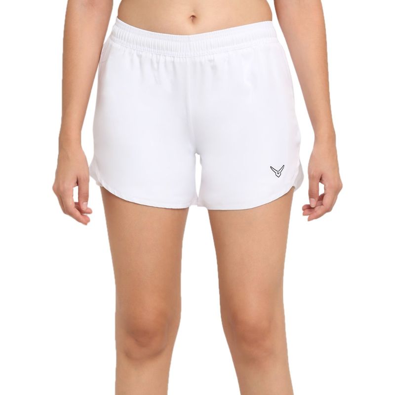 INVINCIBLE White Women Double Layered Shorts (M)