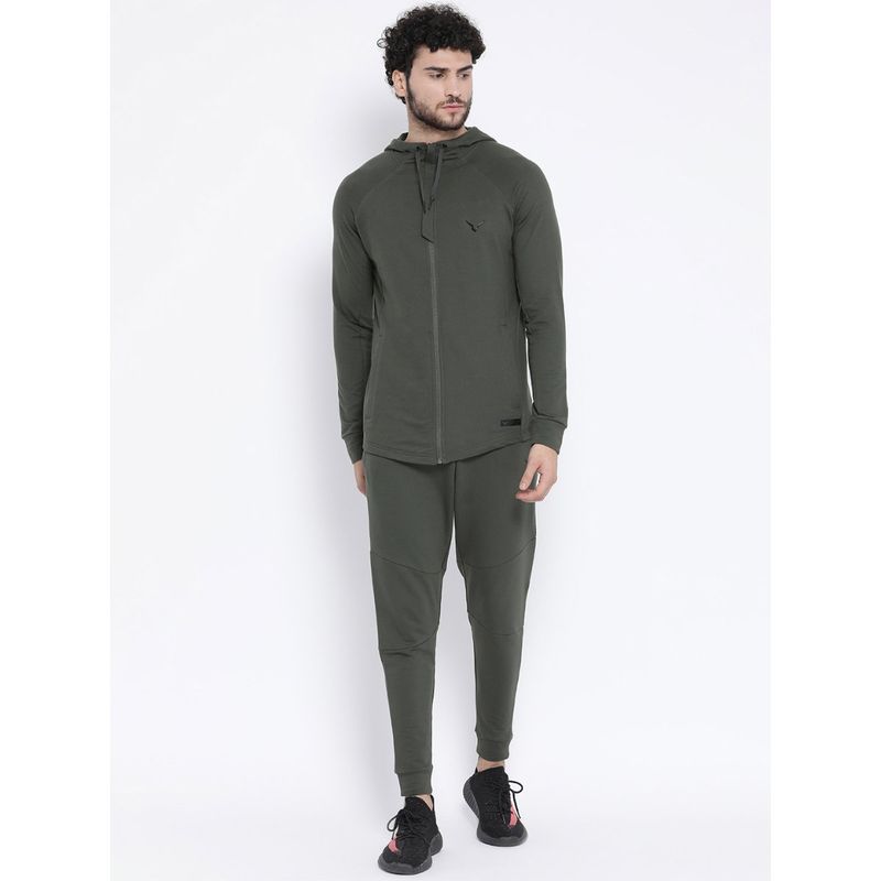INVINCIBLE Olive Men Athleisure Slim Fit Luxury Tracksuit (Set of 2) (2XL)