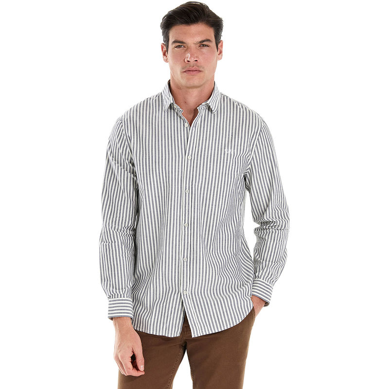 Guess White Striped Shirt (L)