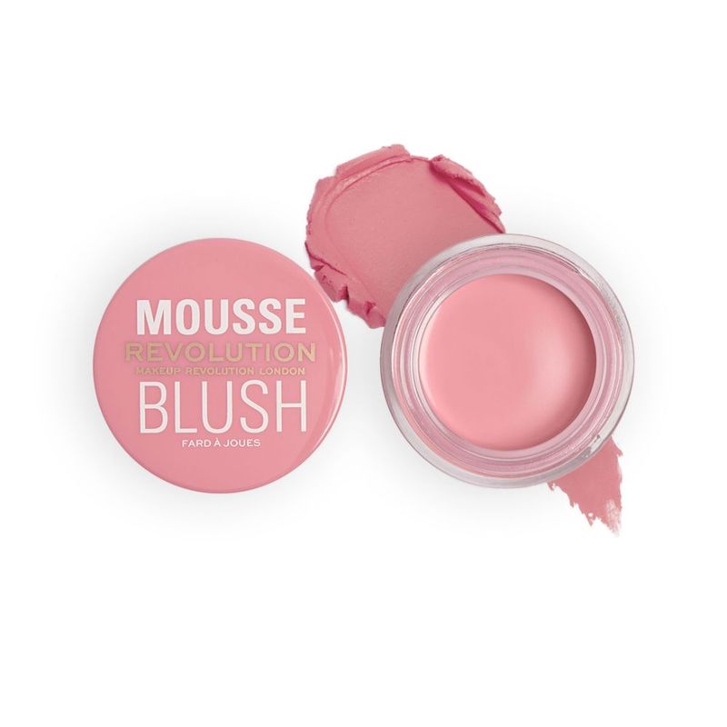 Makeup Revolution Mousse Blush - For Cheeks & Eyes Non Sticky-Soft Focus Effect - Squeeze Me Soft Pink