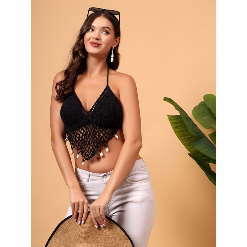 Velvery Sea Shell Bralette - Black (34)