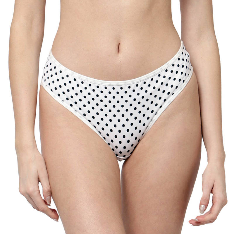 Cukoo White Polka Dot Printed Super Soft Hispster Panty (M)