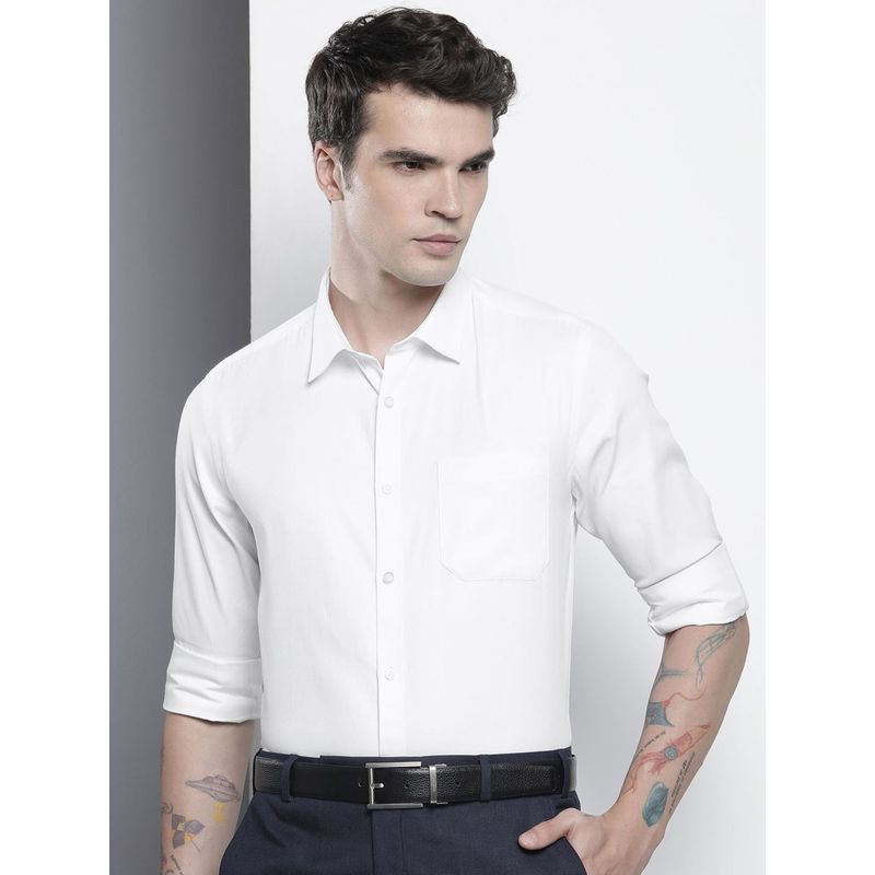The Indian Garage Co Men's Slim Fit Solid Cutaway Collar Formal Shirt (M)