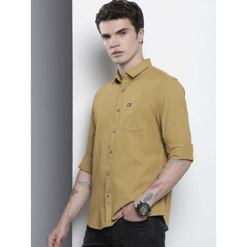 The Indian Garage Co Men's Slim Fit Solid Cutaway Collar Shirt (S)