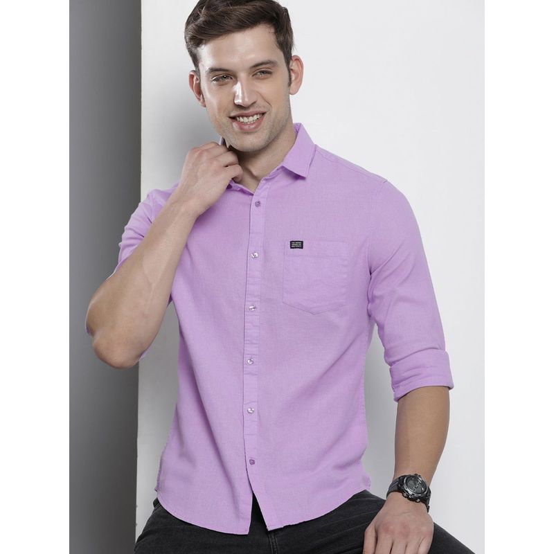 The Indian Garage Co Men's Slim Fit Solid Cutaway Collar Shirt (M)