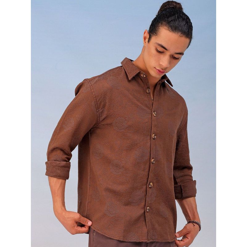 The Indian Garage Co Men's Relaxed Fit Solid Shirt (L)