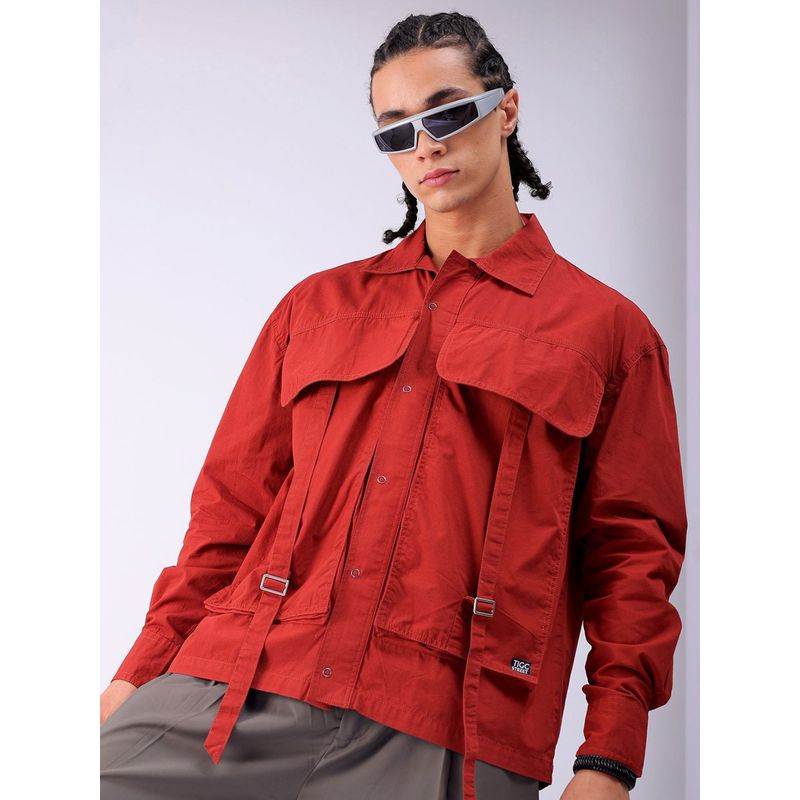 The Indian Garage Co Men's Boxy Fit Solid Street Wear Shirt (XL)