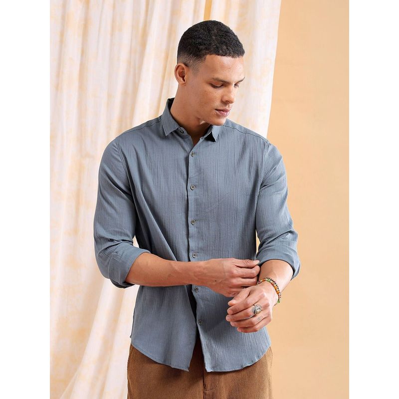 The Indian Garage Co Men's Slim Fit Solid Shirt (L)