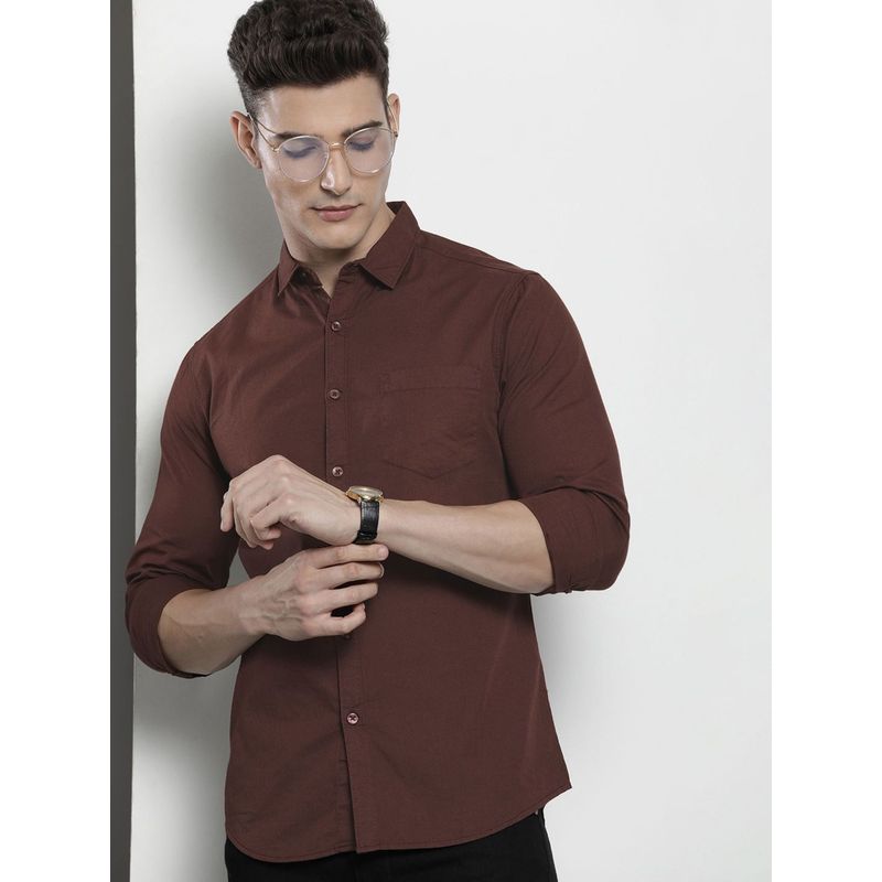 The Indian Garage Co Men's Regular Fit Solid Casual Shirt (M)