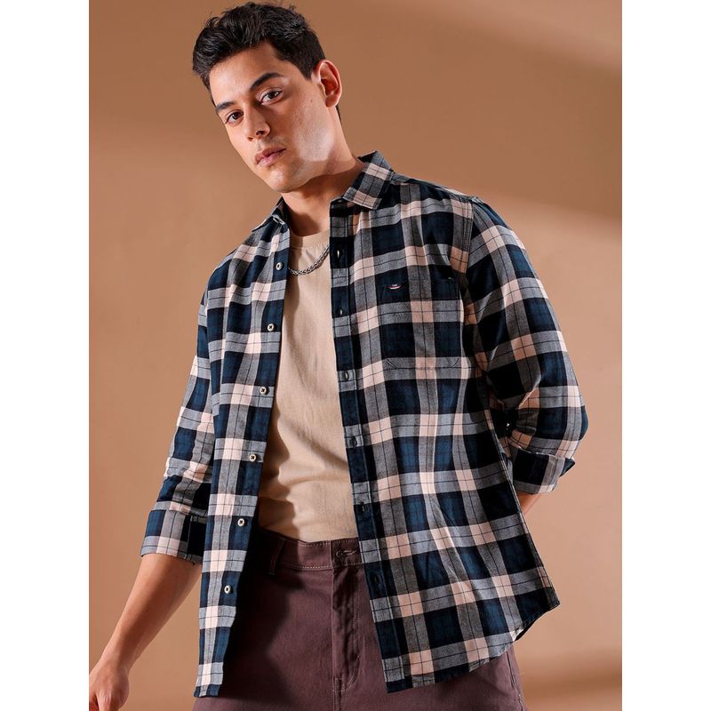 The Indian Garage Co Men's Slim Fit Checkered Casual Shirt (XL)