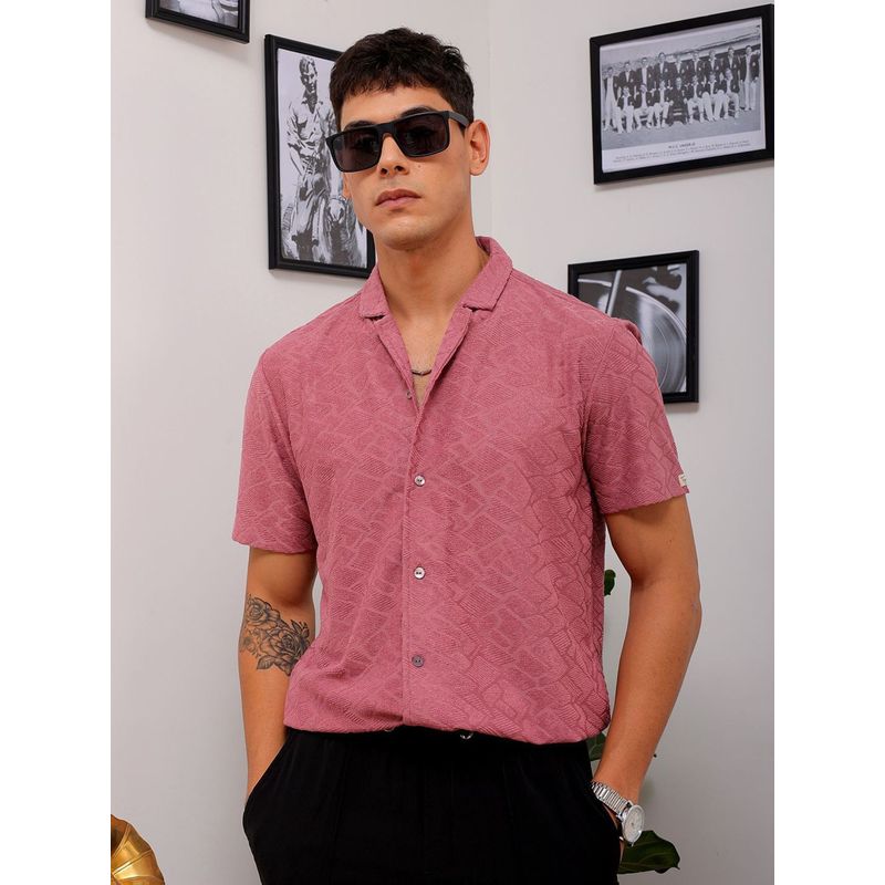 The Indian Garage Co Men's Slim Fit Solid Half Sleeves Shirt (XL)