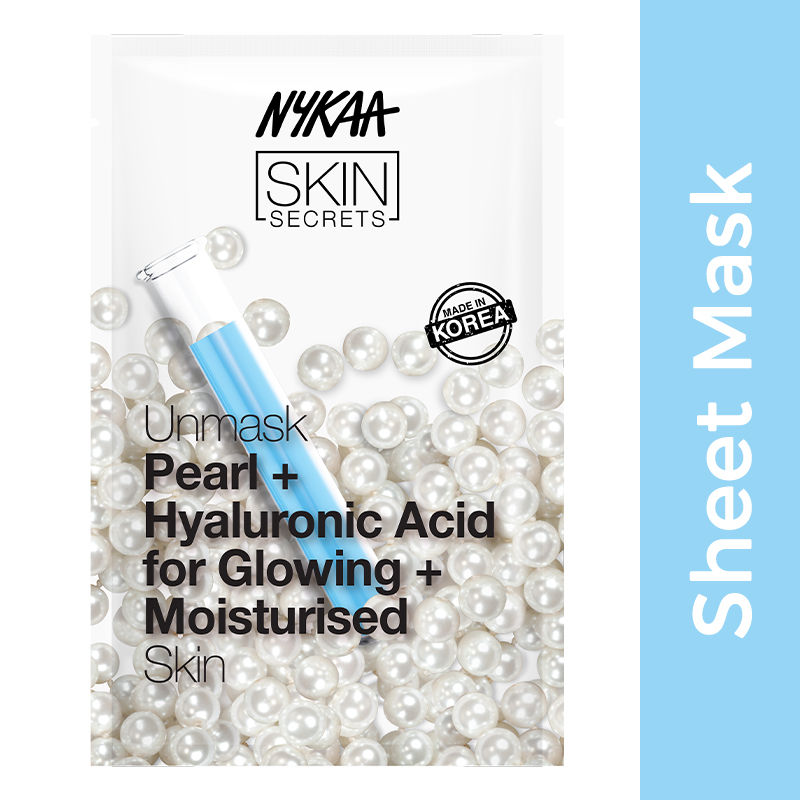 Nykaa Skin Secrets Active Solutions Pearl + Hyaluronic Acid Sheet Mask For Glowing Skin