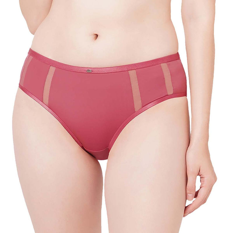 SOIE Women's High Waist Full Coverage Brief Pink (M)