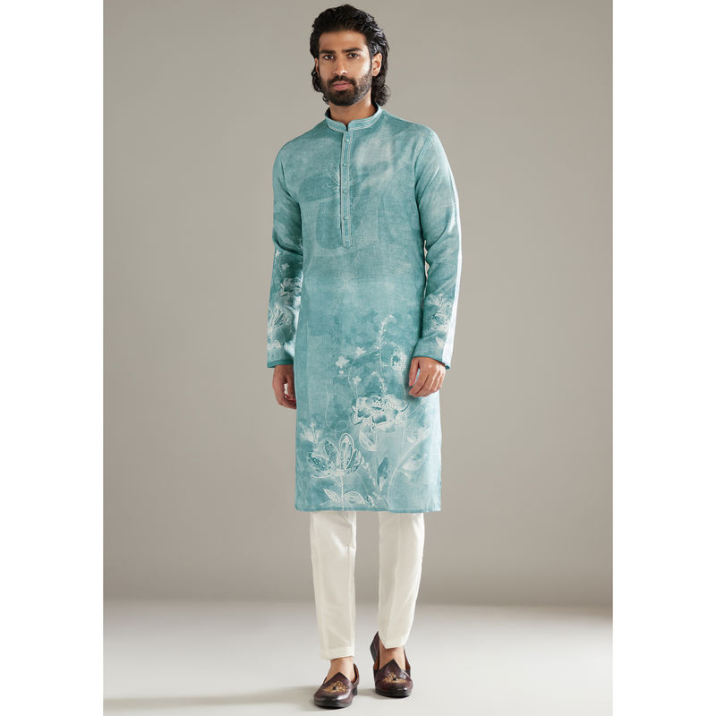 KALKI FASHION Sky Blue Kurta with Pant (L)