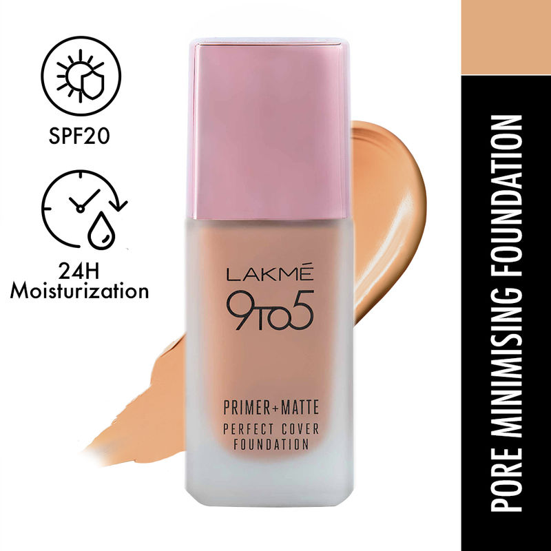 Lakme 9 to 5 Primer + Matte Perfect Cover Foundation - W180 Warm Natural