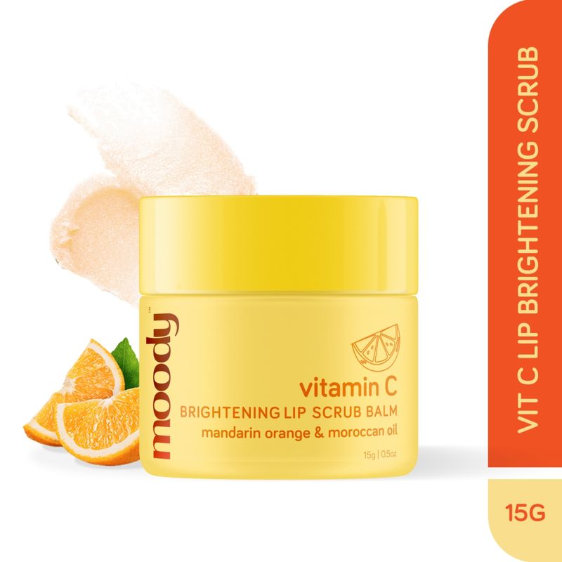 Moody Vitamin C Lip Scrub Balm With Mandarin Orange & Argan Oil for