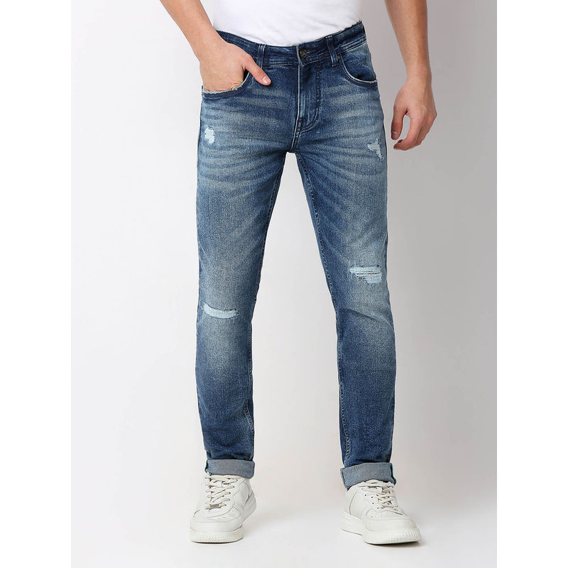 Spykar Mens Slim Fit Mid Rise Cotton Jeans (34)