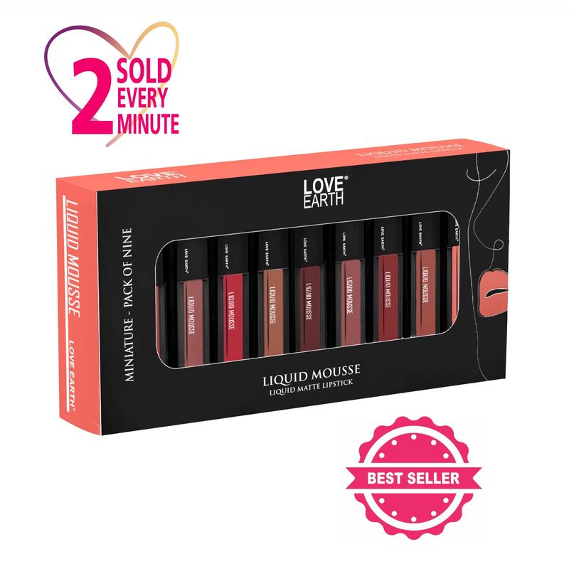 Love Earth Liquid Mousse Liquid Matte Lipstick 1.0 - Pack Of 9