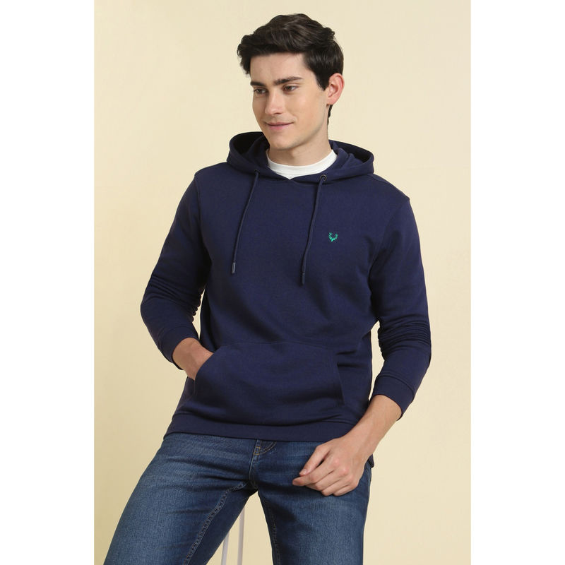 Allen Solly Men Navy Blue Casual Hoodie (S)