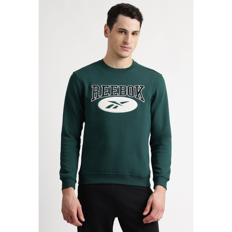 Reebok Men Green Printed Sweatshirt (M)
