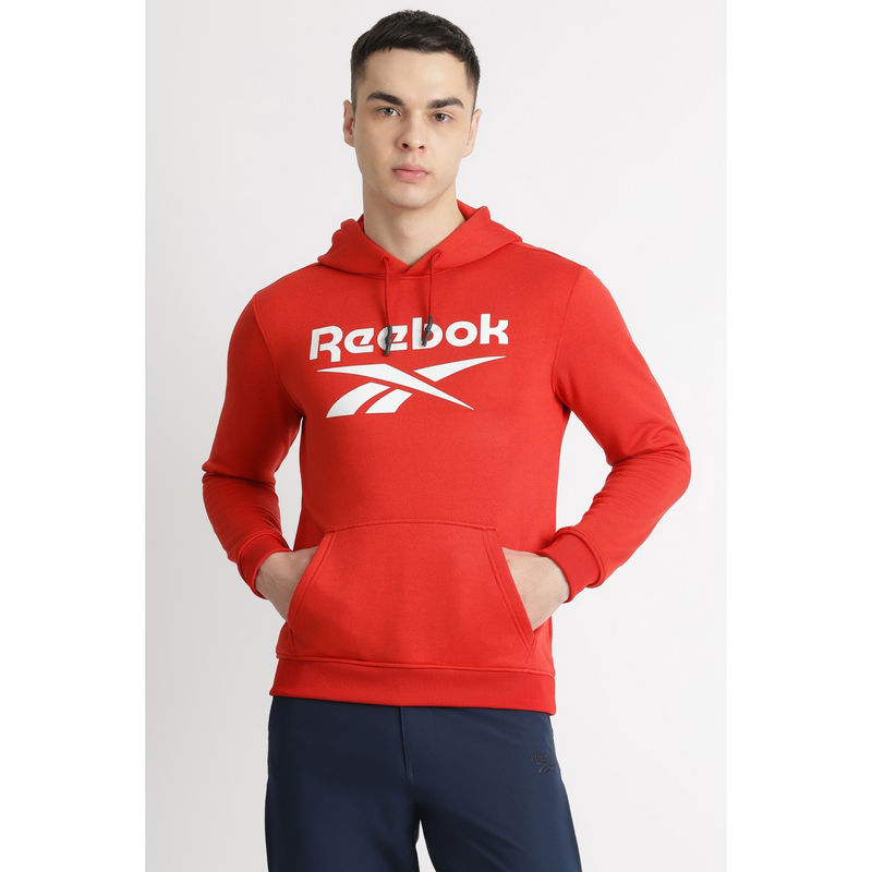 Reebok Men Red Printed Hoodie (M)