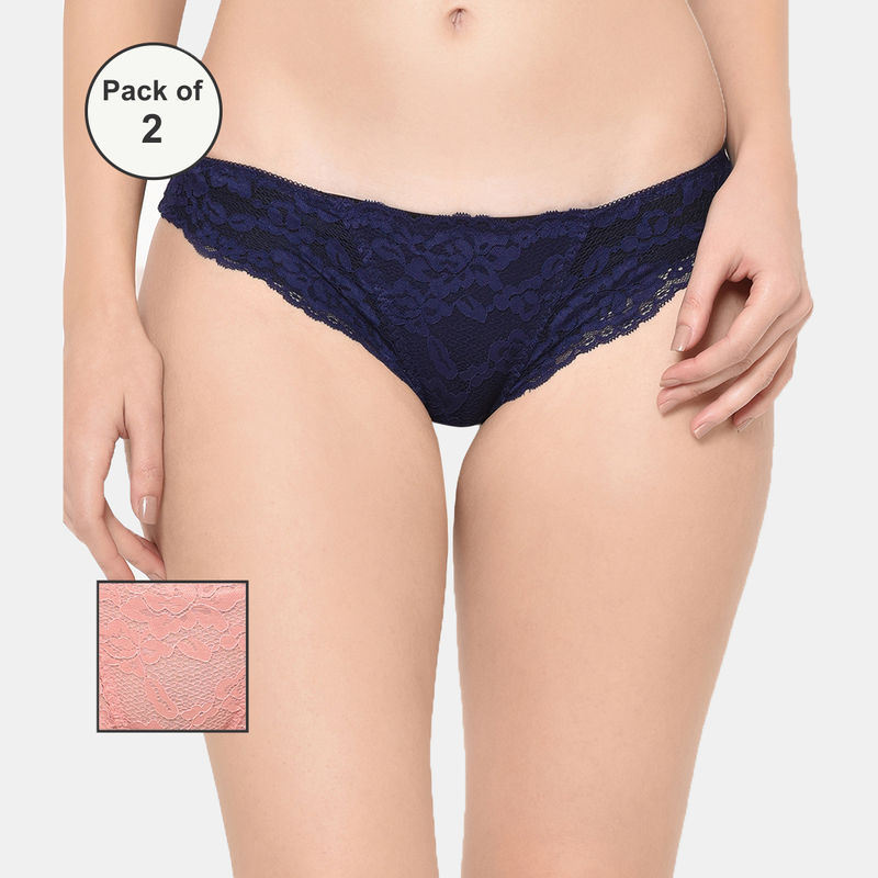 Buy Da Intimo Mid Rise Pack of 2 Hipster Panty - Multi-Color Online