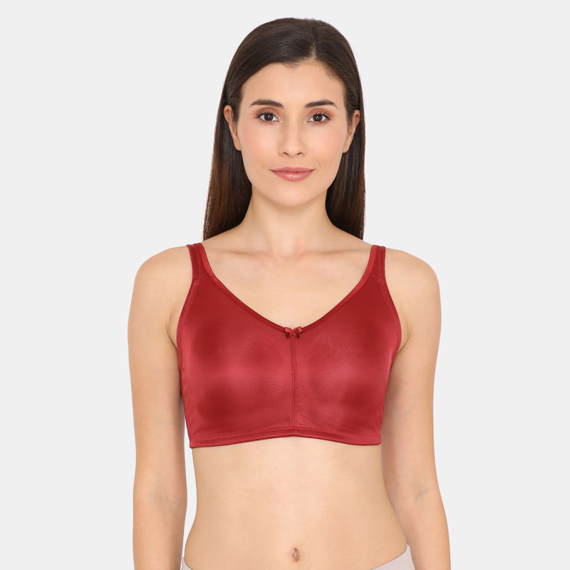 Zivame True Curv Double Layered Wirefree Full Coverage Minimiser Bra - Sundried Tomato (36E)