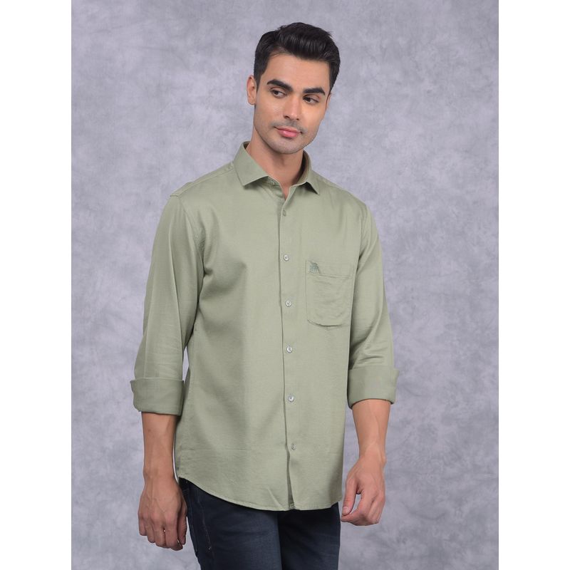 CRIMSOUNE CLUB Mens Green Knitted Shirt (L)