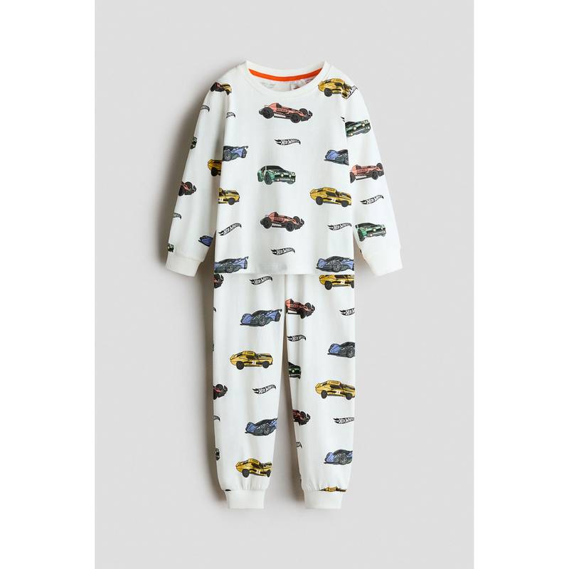 H&M Boys Grey Printed Cotton Joggers And Top (1.5-2 Years)