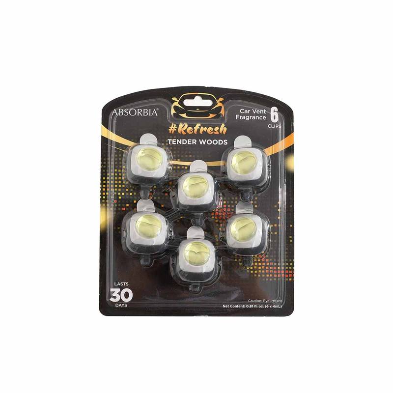Absorbia Yellow Car Membrane Air Freshener Tender Woods